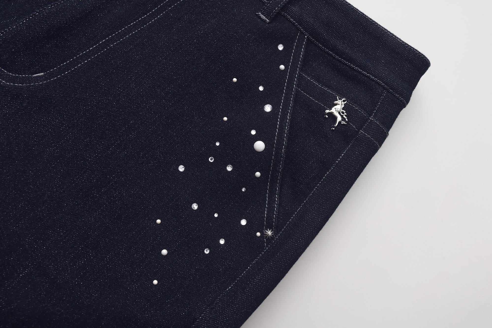 Diamond-Studded Pearl Jeans