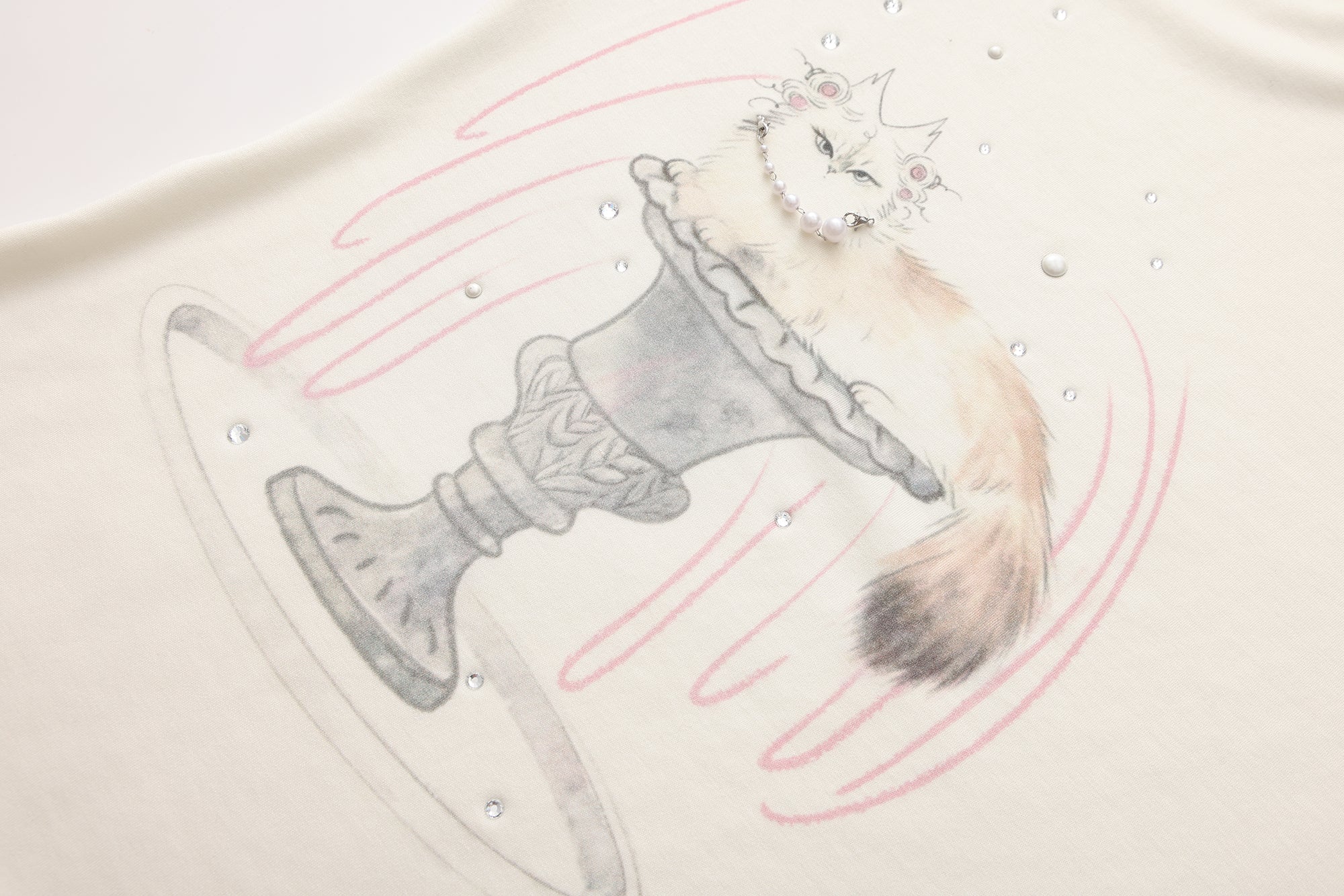 White Kitten Print T-Shirt