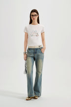 White Cat Short Sleeved Tee