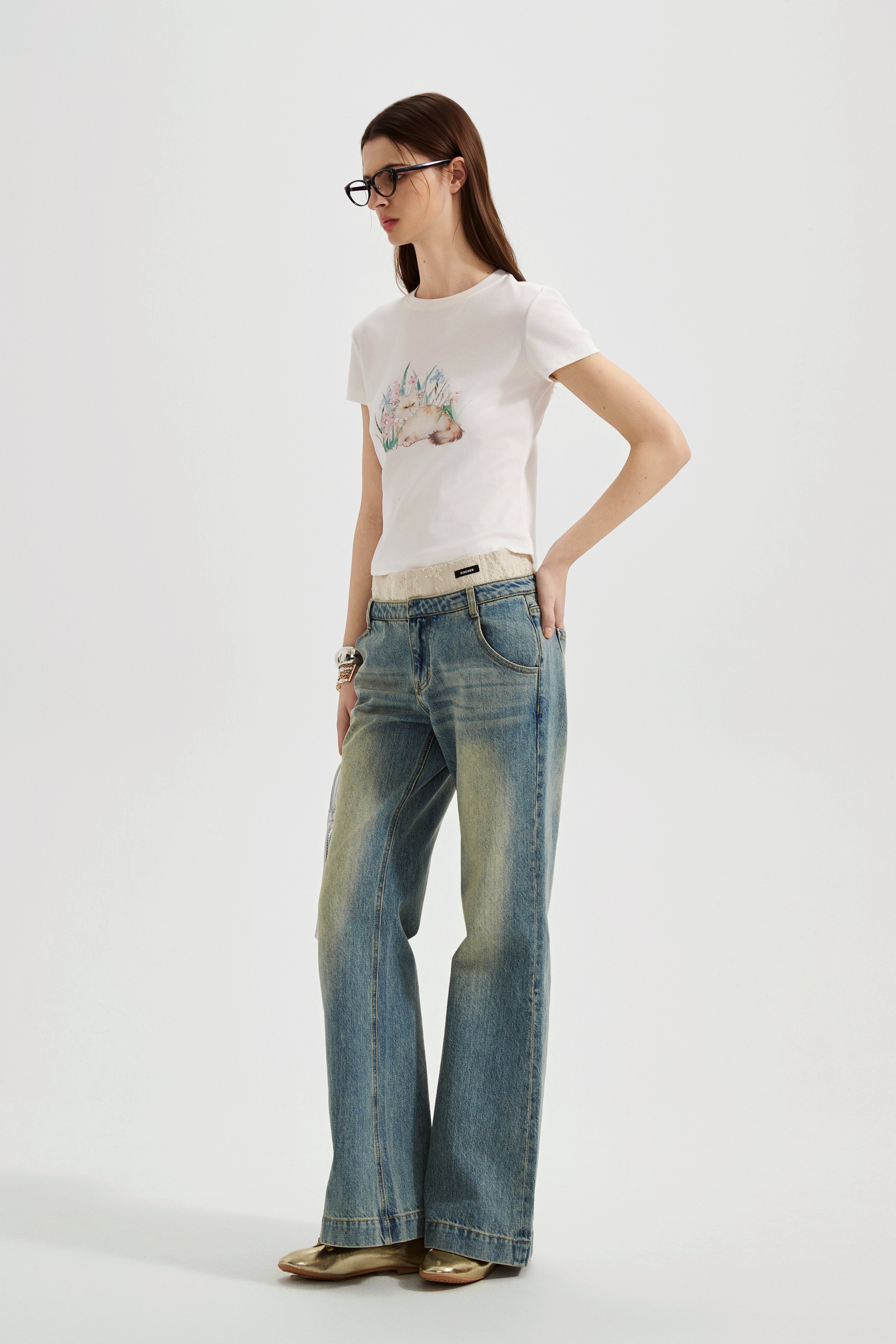 White Cat Short Sleeved Tee