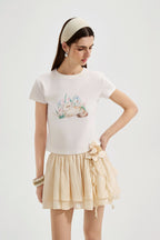 White Cat Short Sleeved Tee