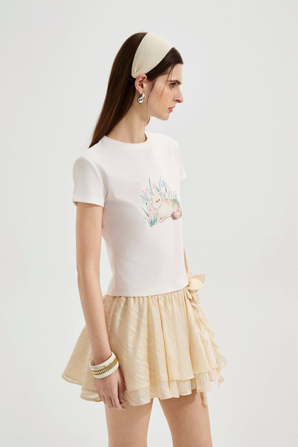 White Cat Short Sleeved Tee