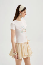 White Cat Short Sleeved Tee