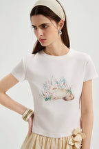 White Cat Short Sleeved Tee