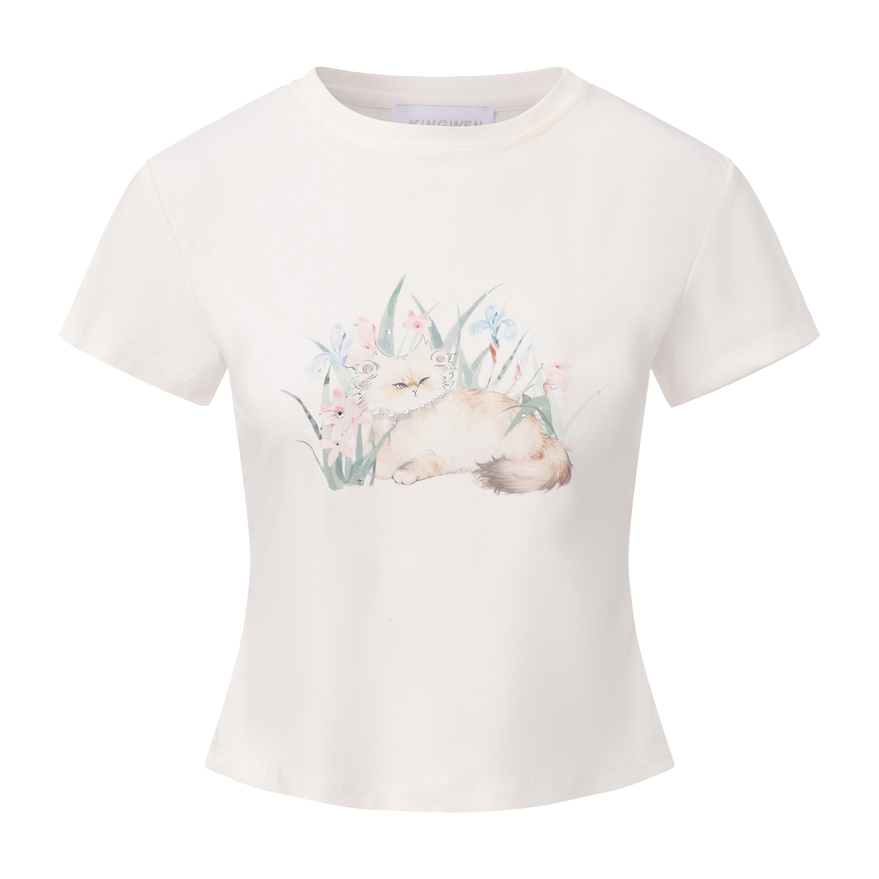 White Cat Short Sleeved Tee