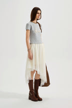 Grey Text Short Sleeved Tee