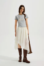 Grey Text Short Sleeved Tee