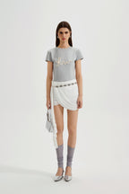 Grey Text Short Sleeved Tee