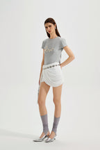 Grey Text Short Sleeved Tee