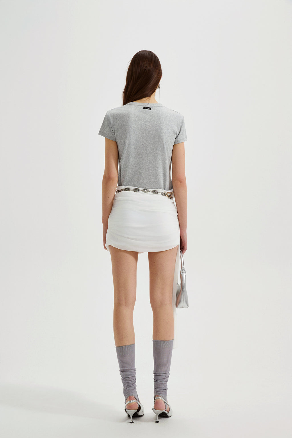 Grey Text Short Sleeved Tee