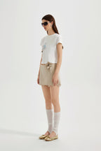 White Floral Gradient Short-Sleeved Tee