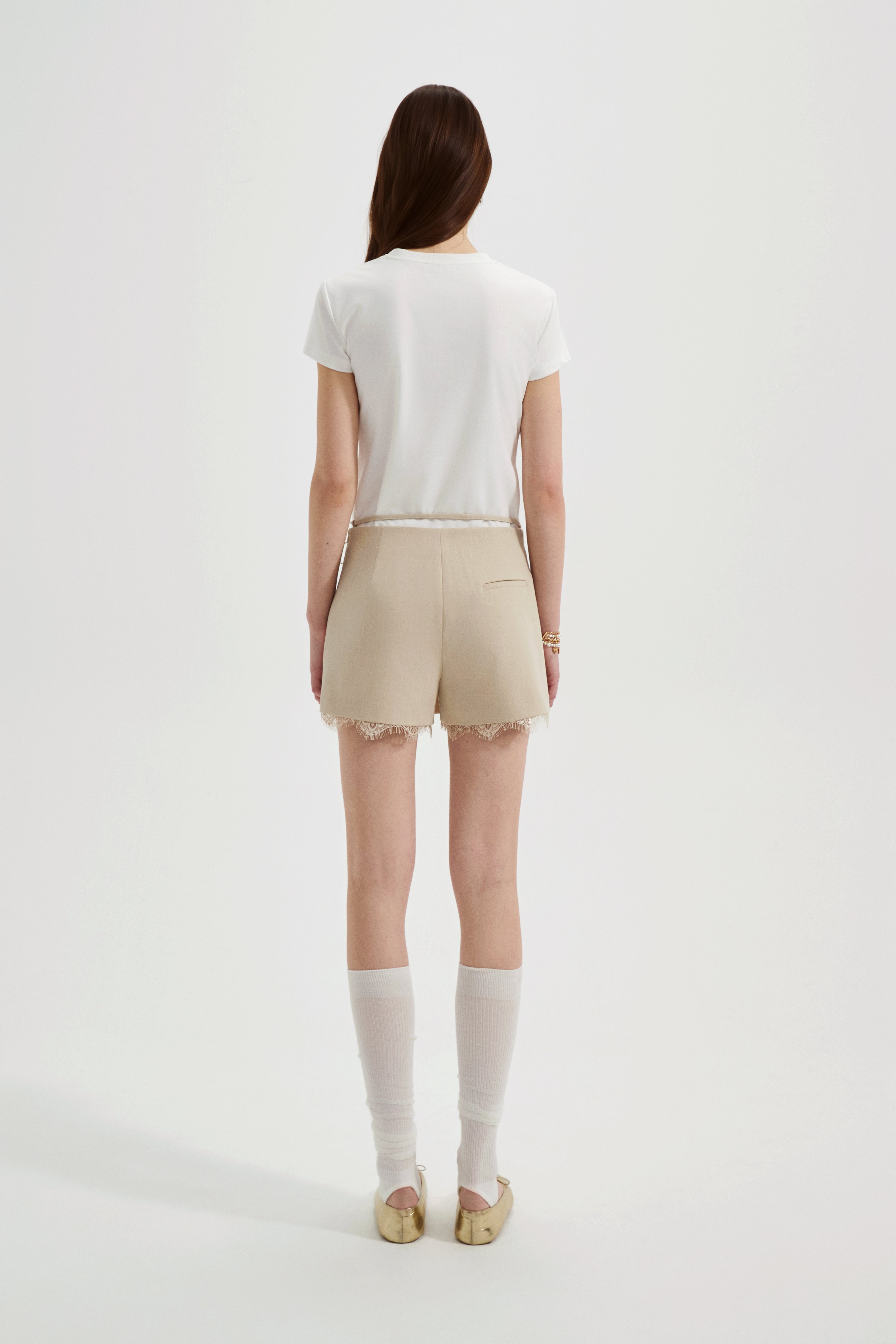 White Floral Gradient Short-Sleeved Tee