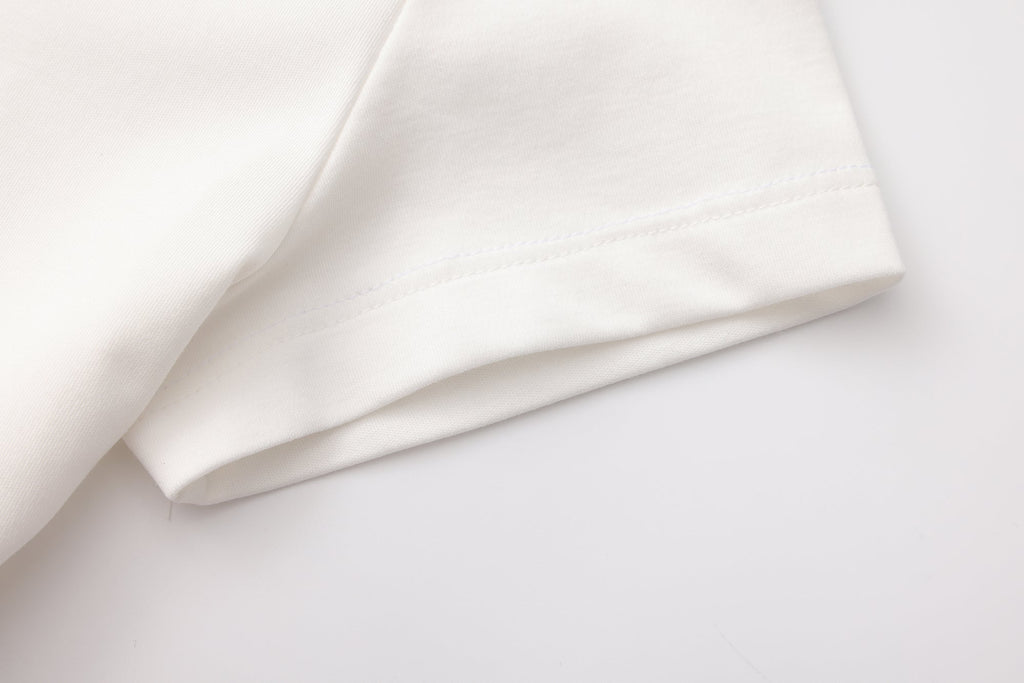 White Floral Gradient Short-Sleeved Tee