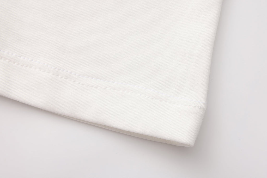 White Floral Gradient Short-Sleeved Tee