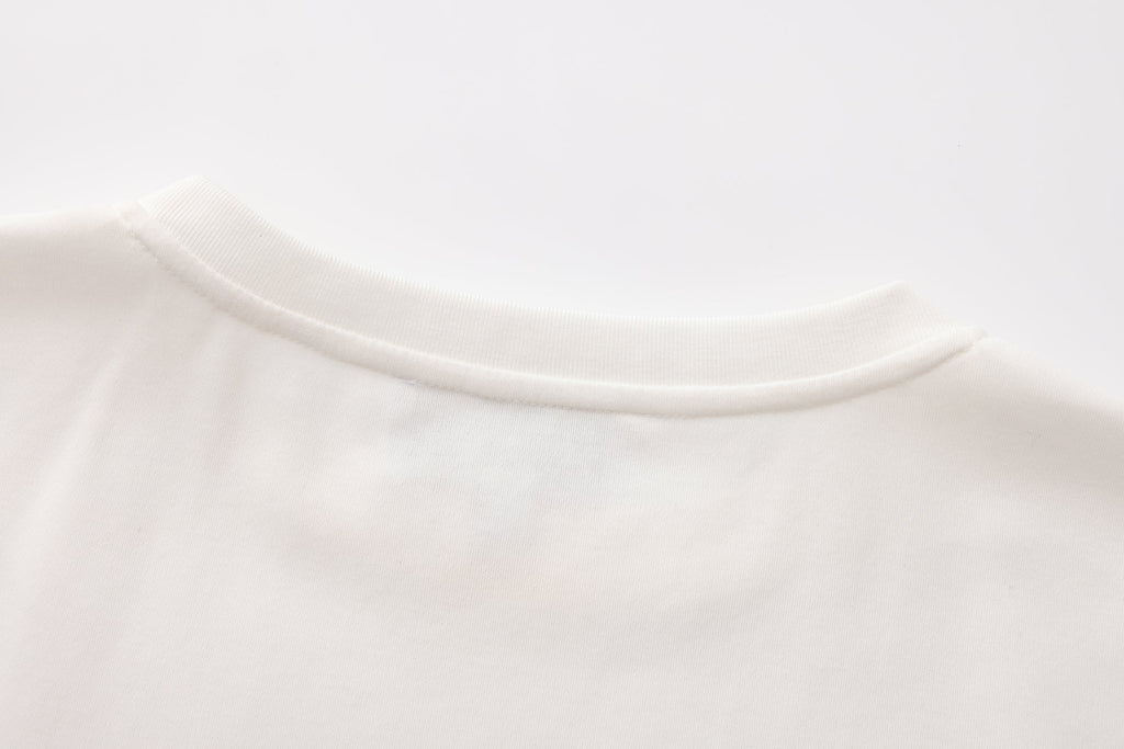 White Floral Gradient Short-Sleeved Tee