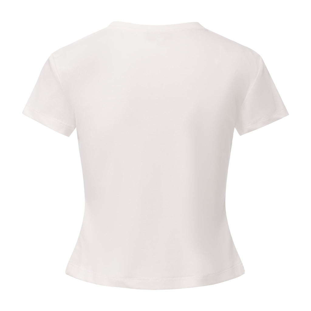 White Floral Gradient Short-Sleeved Tee