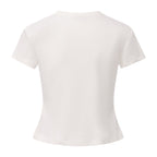 White Floral Gradient Short-Sleeved Tee