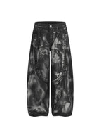 Brushed Black Studded Denim Pants