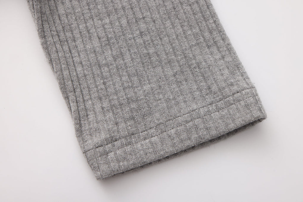 Grey Square-Neck Trimmed Top