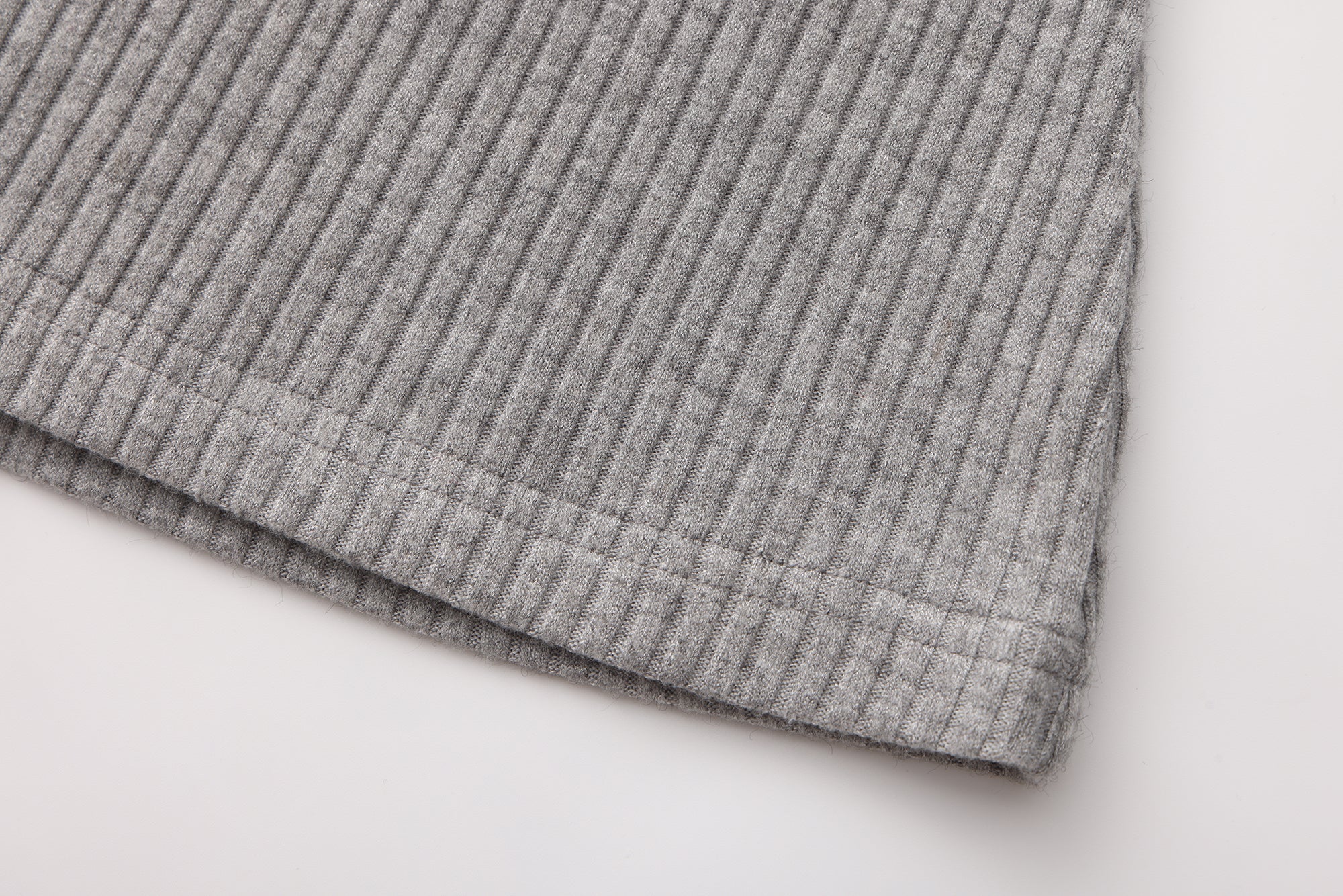 Grey Square-Neck Trimmed Top