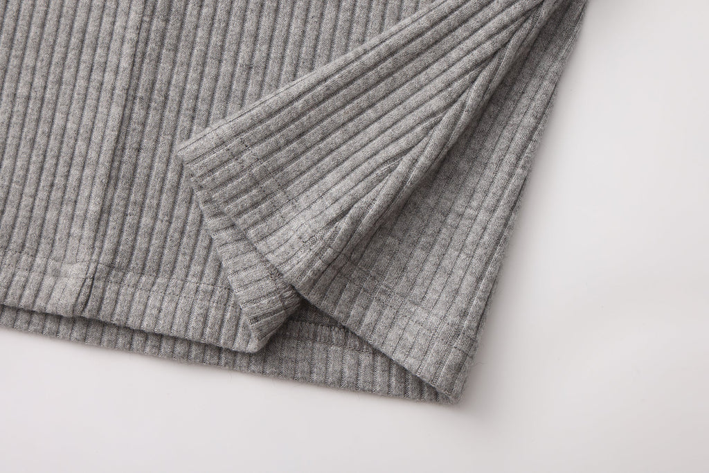 Grey Square-Neck Trimmed Top