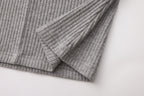 Grey Square-Neck Trimmed Top