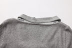 Grey Square-Neck Trimmed Top