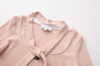Pink Square-neck Trimmed Top