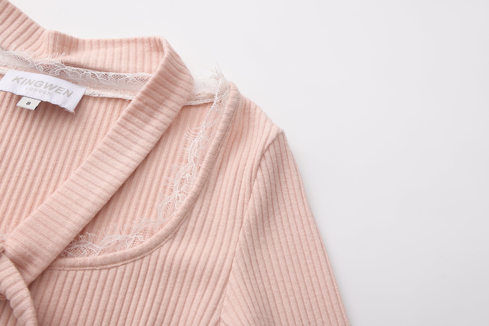 Pink Square-neck Trimmed Top