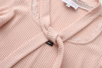 Pink Square-neck Trimmed Top