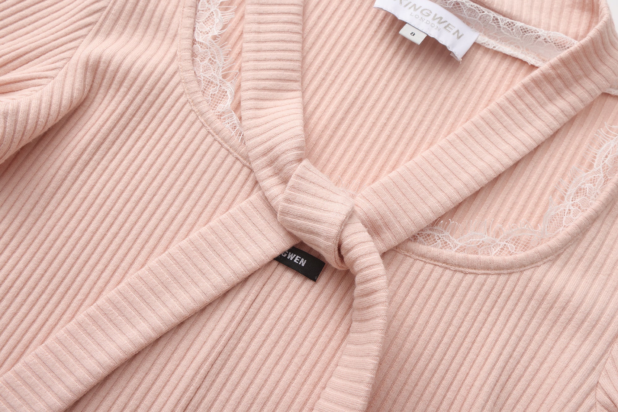 Pink Square-neck Trimmed Top