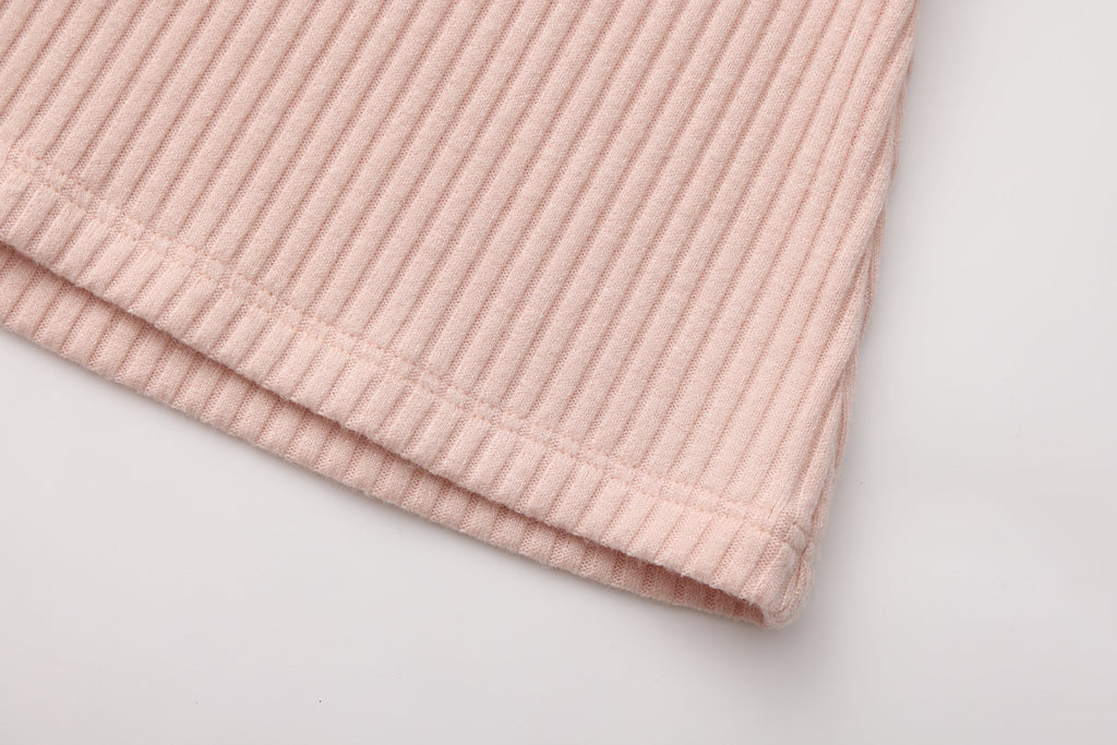 Pink Square-neck Trimmed Top