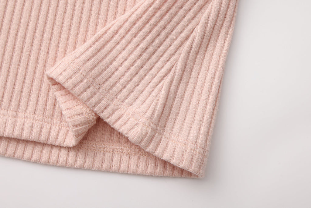 Pink Square-neck Trimmed Top