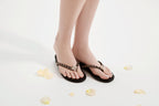 Black Diamond Buckle Chain Flip Flops