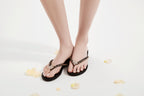 Black Diamond Buckle Chain Flip Flops