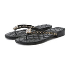 Black Diamond Buckle Chain Flip Flops