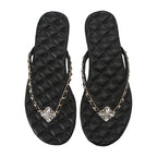 Black Diamond Buckle Chain Flip Flops