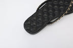 Black Diamond Buckle Chain Flip Flops