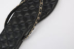 Black Diamond Buckle Chain Flip Flops