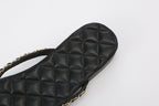 Black Diamond Buckle Chain Flip Flops