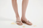 Nude Diamond Buckle Chain Flip Flops