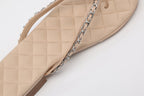 Nude Diamond Buckle Chain Flip Flops