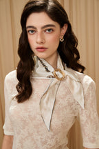 Beige Lace Mid-Neck Layering Top
