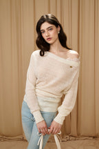 White Lace Panel Shell Knit Cardigan