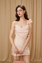 Pink Lace Panel Iris Tie Dress