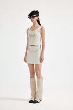 White knit halter top