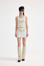 White knit halter top