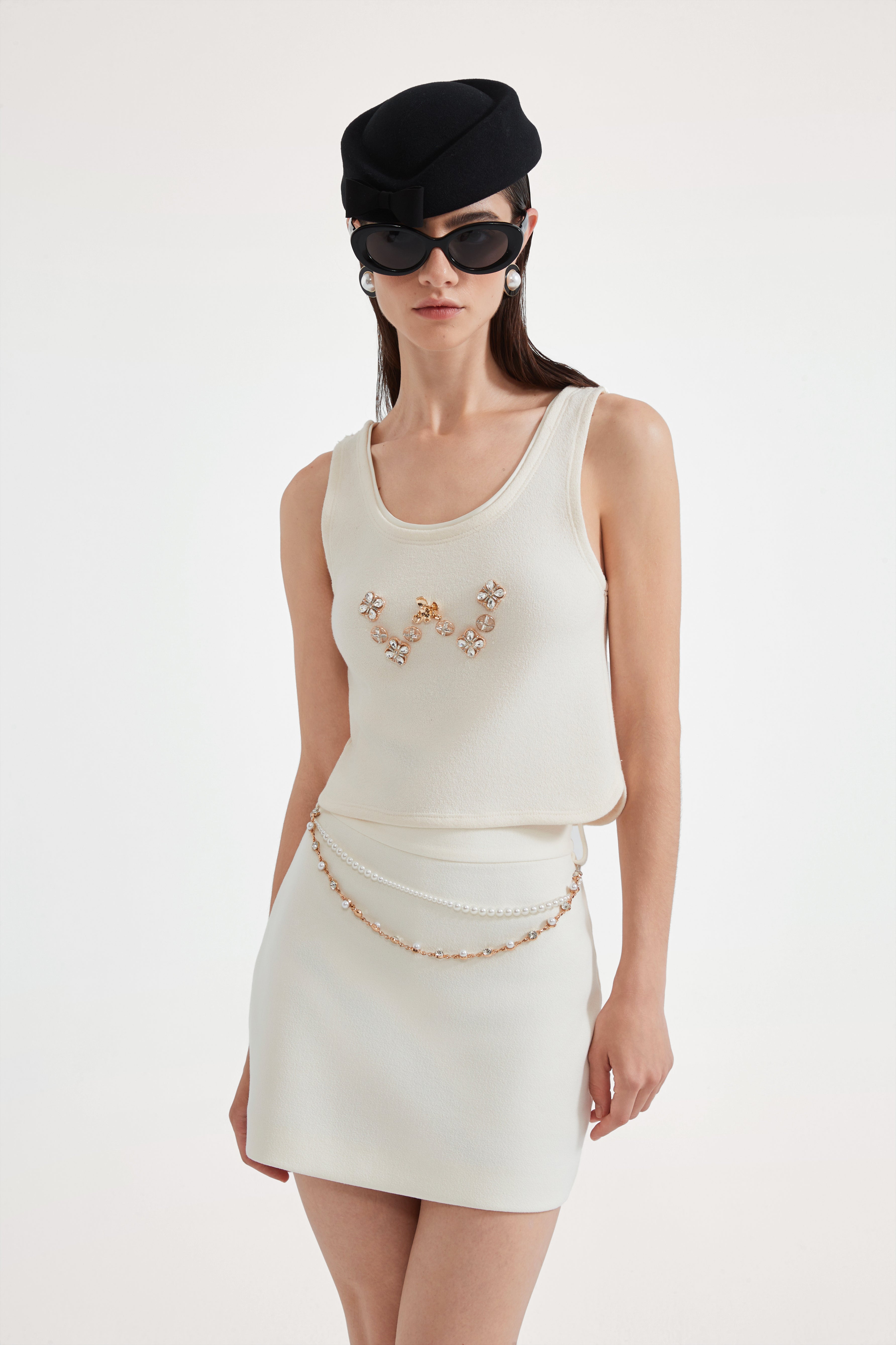 White knit halter top