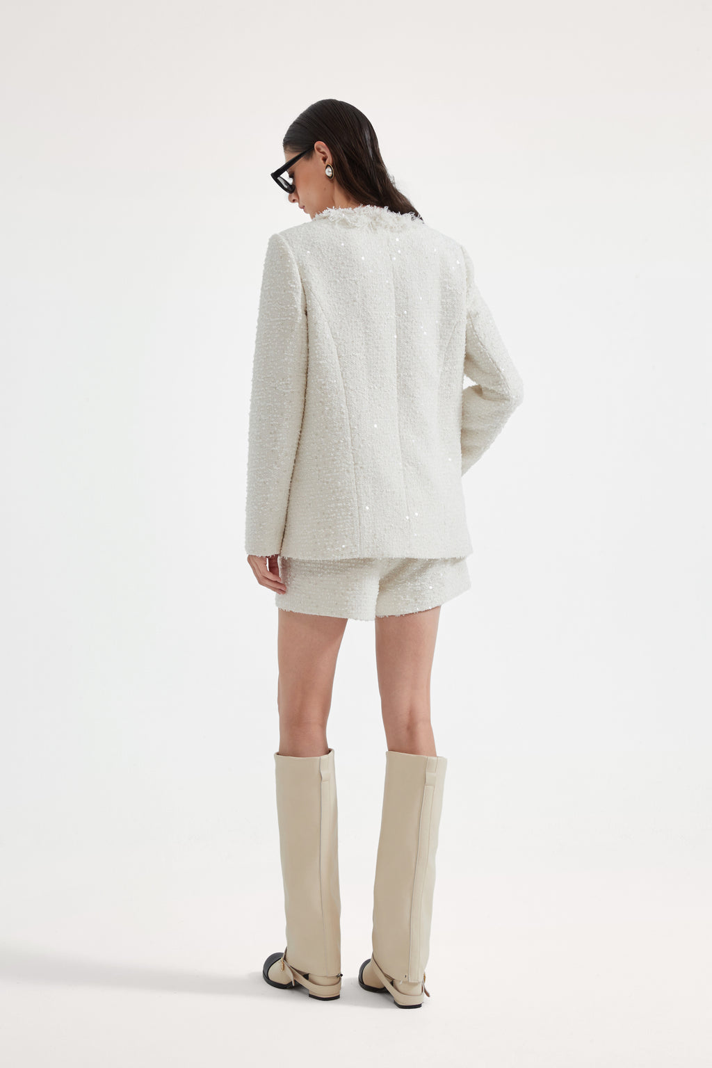 White Long Tweed Jacket