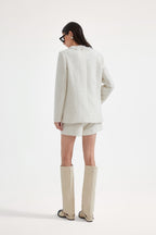 White Long Tweed Jacket